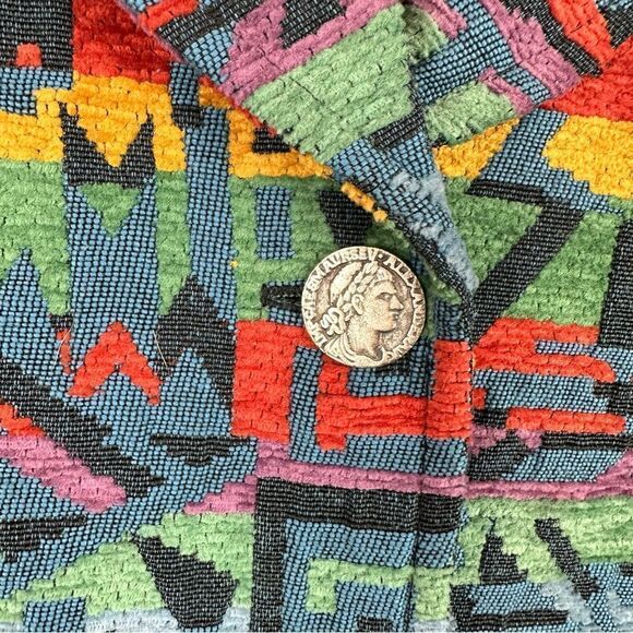 Vintage Western Aztec Tapestry Western Cowboy Cowgirl Blazer Jacket Southwest - Picture 5 of 10